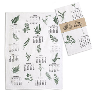 Greenery Calendar Tea Towel