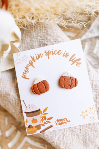 Happy Cutter Co - Fun Cute Fall Stud Earrings | Pumpkin Mug Fall Studs